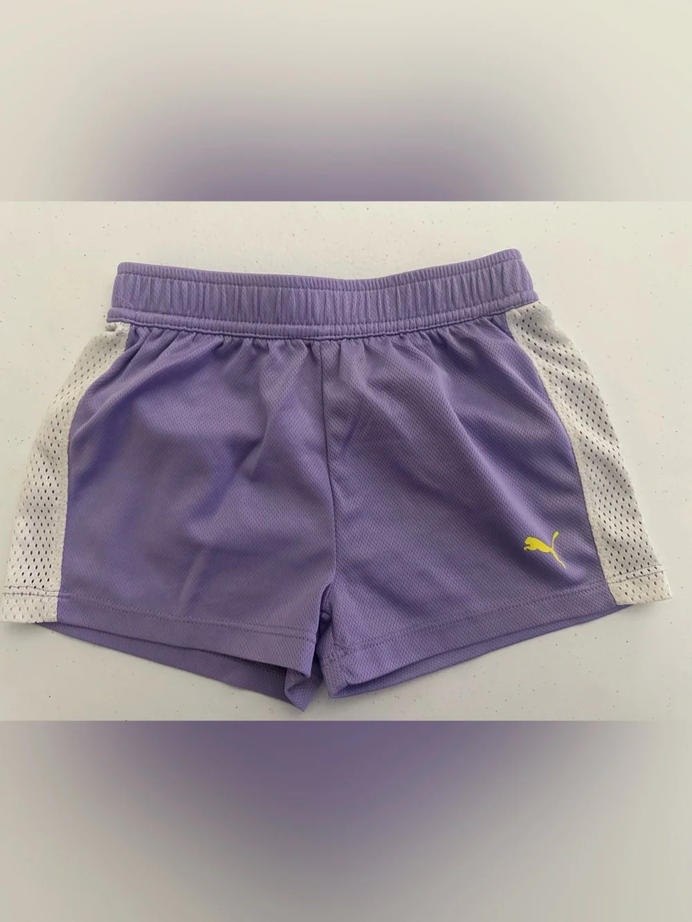Puma Purple Athletic Shorts with White Side Panels